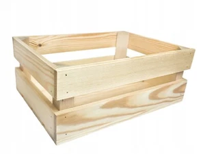 Wooden Crate - Storage Box Perfect for apples and other storage 40 x 30 x 15 cm - Picture 1 of 12