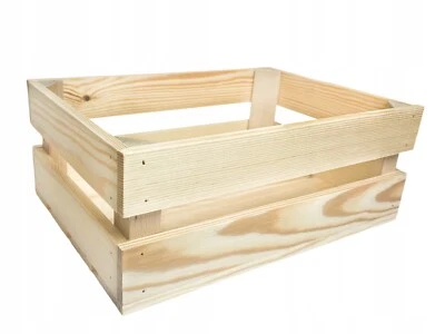 Wooden Crate - Storage Box Perfect for apples and other storage 40 x 28 x 14 cm - Image 1 of 4