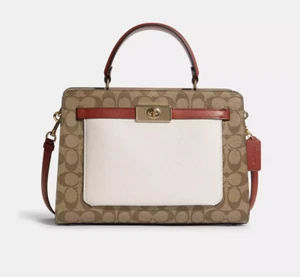Totalmente Nuevo Coach Lane Lleno Bloqueado/Colorblock Firma Lienzo - Imagen 1 de 4