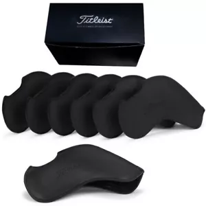 Titleist 7P Iron Head Cover Set Premium PU Golf Club Headcover Black - Picture 1 of 1