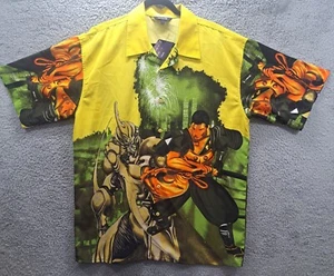 NUEVO CON ETIQUETAS Bignd Anime Para hombres Grande Abotonada Manga Corta Camisa Hombre con Lucha de Espadas - Imagen 1 de 8