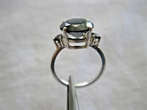 3.37ct REAL 3-DIAMONDS BLACK DIAMOND RING,CERTIFICATE,FREE DIAMOND TESTER,SIZE 8 - Picture 1 of 11