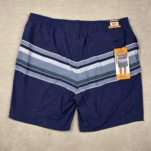 Kirkland Swim Shorts Men's Size XXL Navy Blue Zipper Pocket Drawstring Trunks - Picture 1 of 6