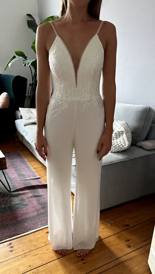 Braut Jumpsuit weiß/elfenbein von Libelle Bridal in Größe 36 - Bild 1 von 4