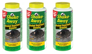 3 bottles Shake-Away 2853338 28.5 oz Bottle Rodent Repellent Granules - Picture 1 of 1
