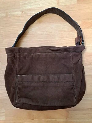 Fossil x Georgia Bulldogs Shoulder Bag Small Purse Brown Corduroy Leather Strap - Image 1 of 4