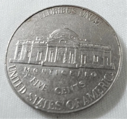 2011D Jefferson Nickel Struck Through Grease on the Reverse. No E in Motto Cover