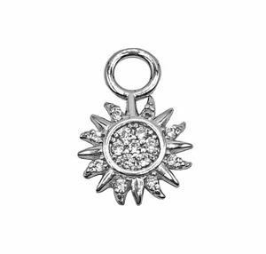 Ciondolo pendente Sole Piccolo strass in argento 925 - Collezione Hoops - Foto 1 di 10