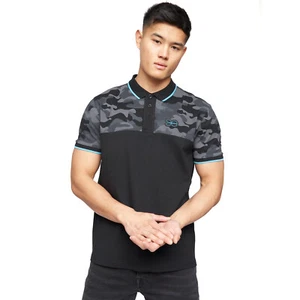 Crosshatch Brightling Camo Mens Casual Designer Dress Fashion Top Polo Shirt - Picture 1 of 5