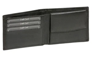 Scheintasche extra dünn LEAS in Echt-Leder im Querformat, Geldbörse schwarz - Bild 1 von 7