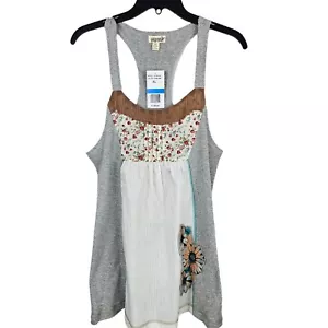Mynk Womens XL Heather Grey Racerback Tank Top NWT - Picture 1 of 8