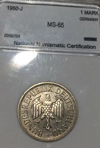 Deutschland.  Mark.  1960-J KM# 110.  Edelstein Stempelglanz.  Sehr hoher Lebenslauf - Bild 1 von 3