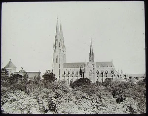 Glass Magic Lantern Slide UPSALA CATHEDRAL C1890 PHOTO SWEDEN - Picture 1 of 2