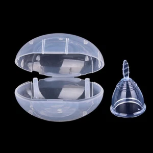Taza menstrual transparente hembra reutilizable médicamente silicona suave M ³ - Imagen 1 de 14