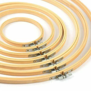 13-36cm Home Bamboo Embroidery Hoops Cross Stitch Hoop Craft Arts Wooden Sewing - Picture 1 of 19