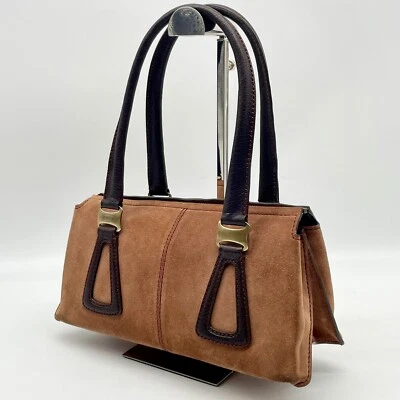 Tod's Handbag Suede Leather Brown Gold Hardware Y2K bag Authentic - Image 1 of 4