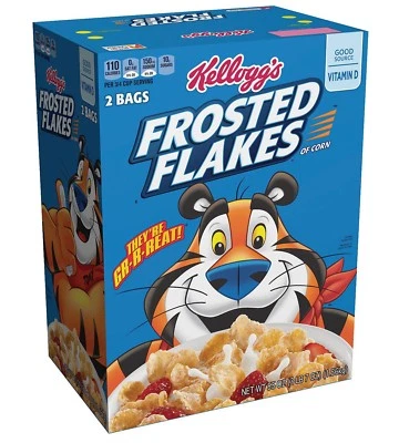 KELLOGG'S FROSTED FLAKES CEREAL 55 oz SEALED BAGS FOR FRESHNESS - Image 1 of 2