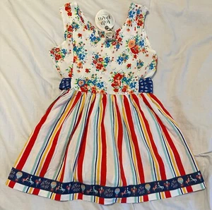 NWT Wildflowers Tunic Floral and Stripes Top Girls Shirt Size 8 - Picture 1 of 3