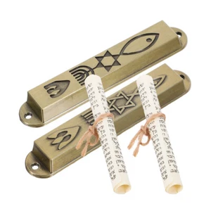 8 Stück Mezuzah Judaica Metall Tür Mezuzah Religiöses Geschenk Torpfosten - Bild 1 von 12