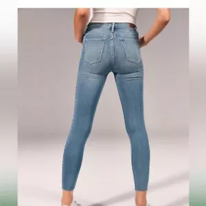 Abercrombie & Fitch Hochhaus Jeans Leggings blau Denim Größe 27 kurz - Bild 1 von 12