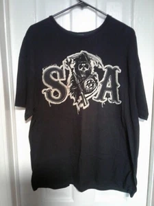 SONS OF ANARCHY T-Shirt Men's Extra Large Black Biker Pre-owned - Picture 1 of 1