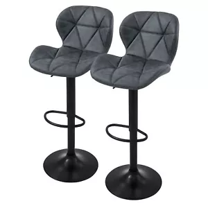 2er Set Barhocker Höhenverstellbar Drehbar Barstuhl Bistrohocker mit Fußstütze - Bild 1 von 7