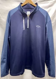 Callaway 1/4 Zip Navy Blau 2 Ton Langarm Pullover Warmup Golf Polo Gr. 2XL - Bild 1 von 18