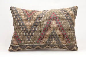 Kilim Pillow Cover, 16x24 inc, Vintage Sofa Pillow, Handmade Decorative Pillow - Picture 1 of 4