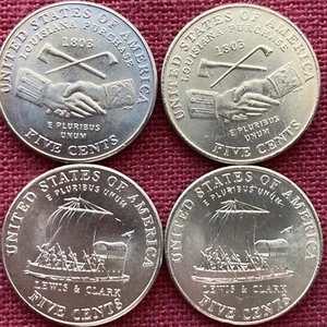2004 Westward Journey BU P/D 4 Coin Jefferson Nickel Set de OBW Keel/Peace - Imagen 1 de 6