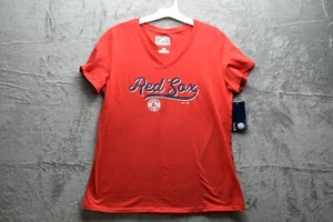 MLB Boston Red Sox Women's V-Neck Core T-Shirt, Size L - New - Picture 1 of 9