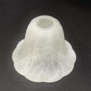 Chandelier Pendant Wall Sconce Ceiling Fan White Marble Glass Shade 1.5" Hole - Picture 1 of 6