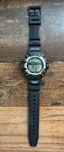 VTG Casio Illuminator Watch Men 3202 SGW-300H 50mm Black Silver Tone New Battery - Picture 1 of 22