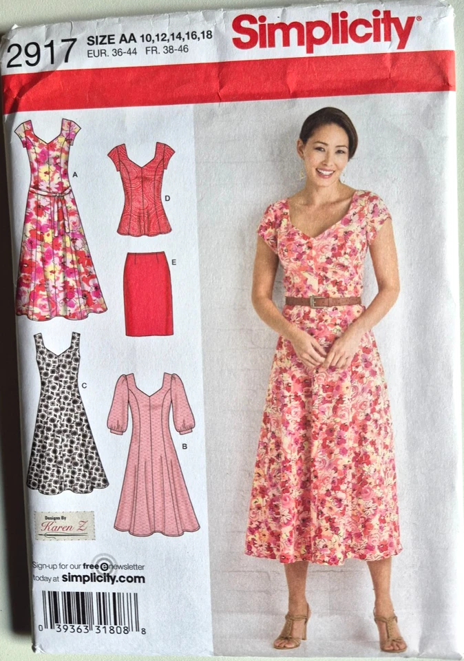 Simplicity 2917 Womens Dress Tunic Skirt Belt Sewing Pattern Sz 20w 28w