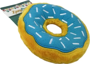 Zippy Paws Blue Sprinkles Squeaky Durable Plush Donutz Doughnut Toy for Dogs - Picture 1 of 2