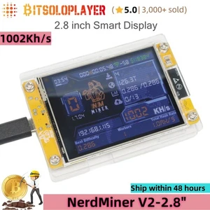 1002KH/s NMMiner V2 BTC Solo Miner 2.8in Display Crypto Bitcoin Lotto Machine - Picture 1 of 6