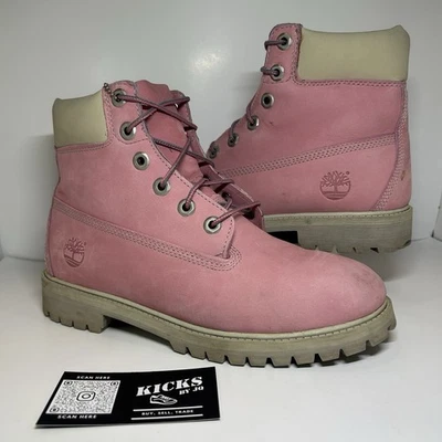 Timberland 6 Inch Suede Boot Pink Rose Junior - Size 6Y/7.5W OG ALL - Image 1 of 4