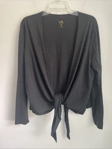 Cardigan Belle by Kim Gravel nero con cravatta davanti taglia media M - Foto 1 di 3