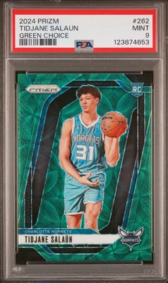 Panini Prizm 2024 - Tidjane Salaun #262 RC - Green Choice/8 - PSA 9 como nuevo Foto 1 de 2