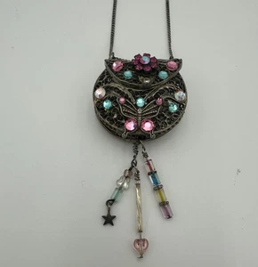 Vintage Parfum Flakon/Schnupftabak Halskette Bohemian Long Ethno - Bild 1 von 6