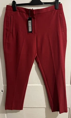BNWT  M&S Autograph Smart Formal Women’s Cherry Red Trousers 14 Short High Rise  - Image 1 of 4