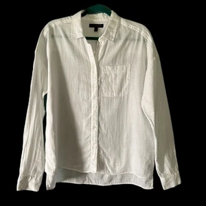 Neu mit Etikett Banana Republic Damen weiß Baumwolle Knopfleiste Top Größe Medium Tall - Bild 1 von 4