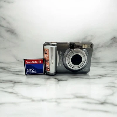 Digital Camera Canon A40 2 MP 3x Optical Zoom  Movie Mode Grey 512 Mb Memory Car - Image 1 of 4