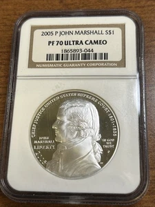 2005-P $1 Proof John Marshall Commem Silver Dollar NGC PF70 UCAM - Picture 1 of 4