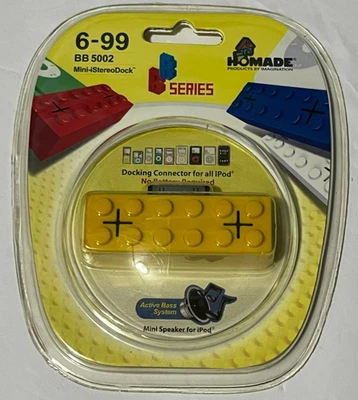 Vintage HOMADE BB5002 Brick Mini-iStereoDock Mini Speaker For old iPod & iPhone - Image 1 of 4