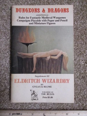 TSR Dungeons & Dragons RPG Suplemento III Eldritch Wizardry primera impresión 1976 Foto 1 de 3