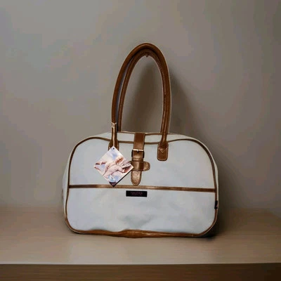 Nautica Fragrances Duffel Carry On Weekender Shoulder Bag Blue & Brown Trim - Image 1 of 4