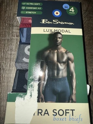Ben Sherman ~ 4 pares de calzoncillos boxer para hombre ropa interior mezcla modal ~ M (32-34) Foto 1 de 3