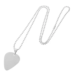 Collar con púa de guitarra colgante de acero inoxidable para hombre nota musical - Imagen 1 de 12