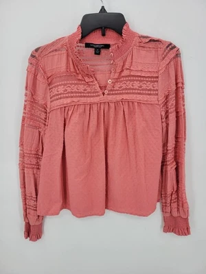 Top boho romántico bordado rosa té mediano Marc New York para mujer Foto 1 de 4