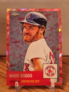 2022 Chrome Platinum Anniversary - Wade Boggs Toile Cream Fuschia Atomic /100 - Picture 1 of 2